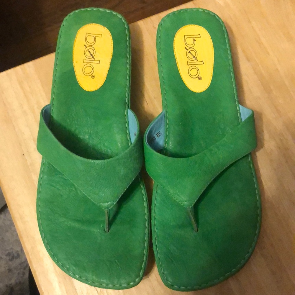 Bolo Bacca Leather Thong Sandals Size 38/7